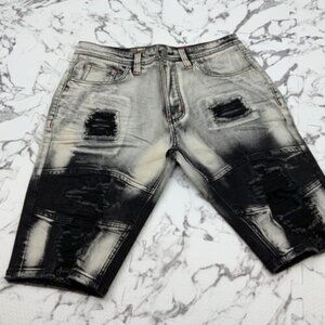 Men's Makobi Off Washed Black Denim Shorts NWT